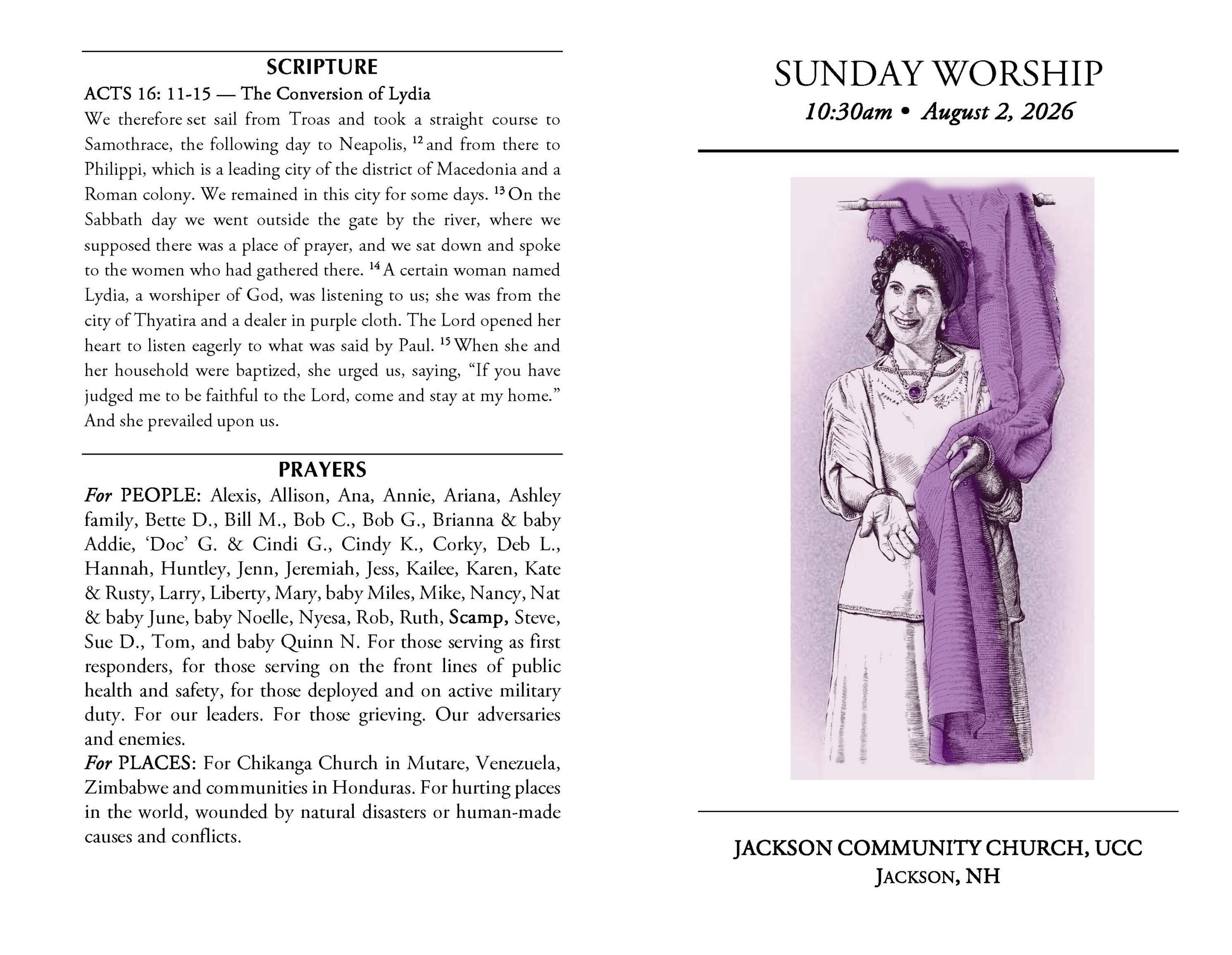 10:30am Worship on Sunday, August 2