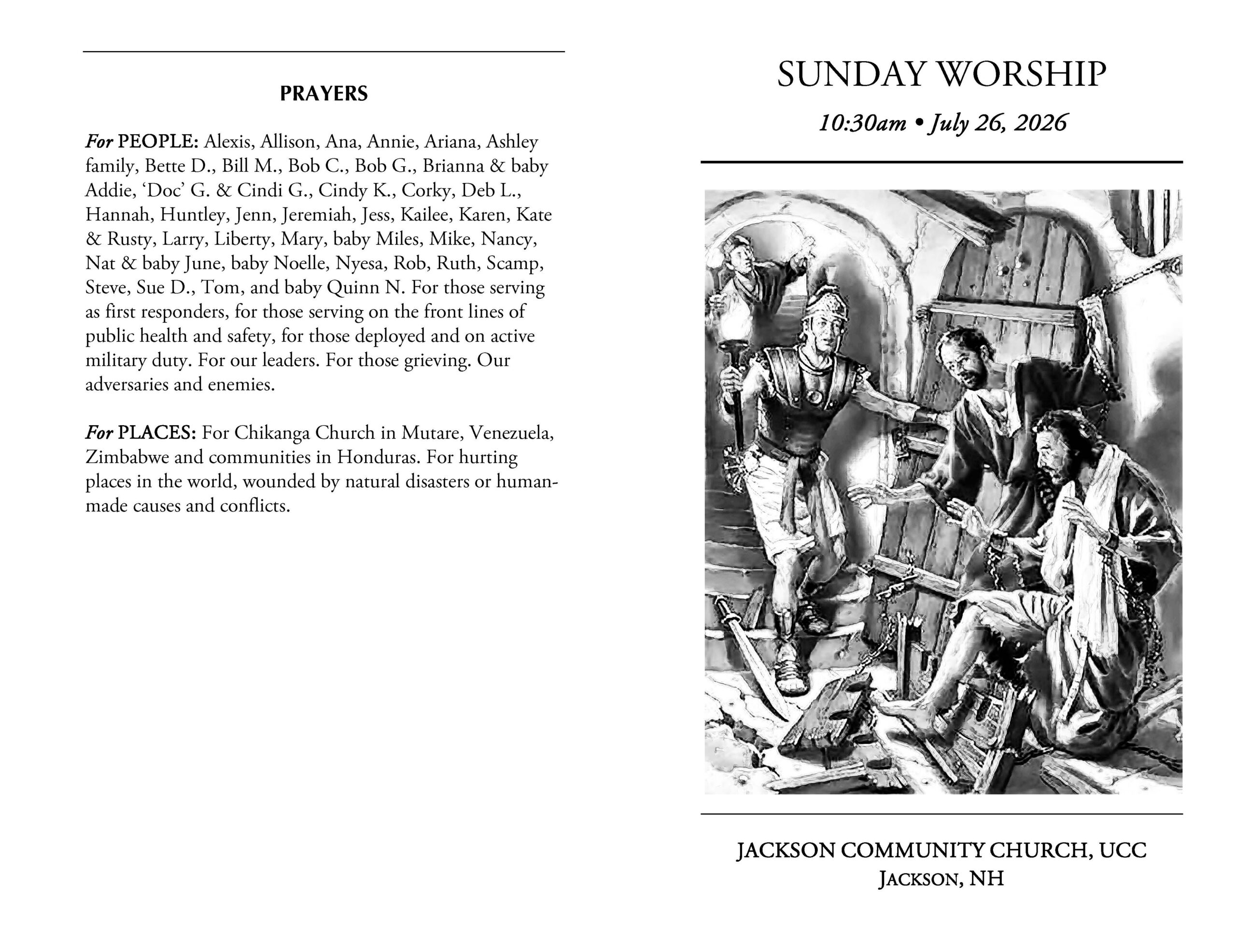 July 26 – 10:30am Worship with guest preacher Eryn Morency